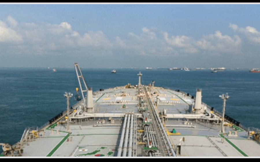 View from the deck of a vessel at sea